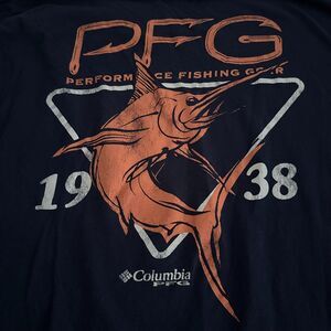 Columbia PFG Graphic Tee Shirt Men's Size XL Blue Athletic Sportwear Fishing